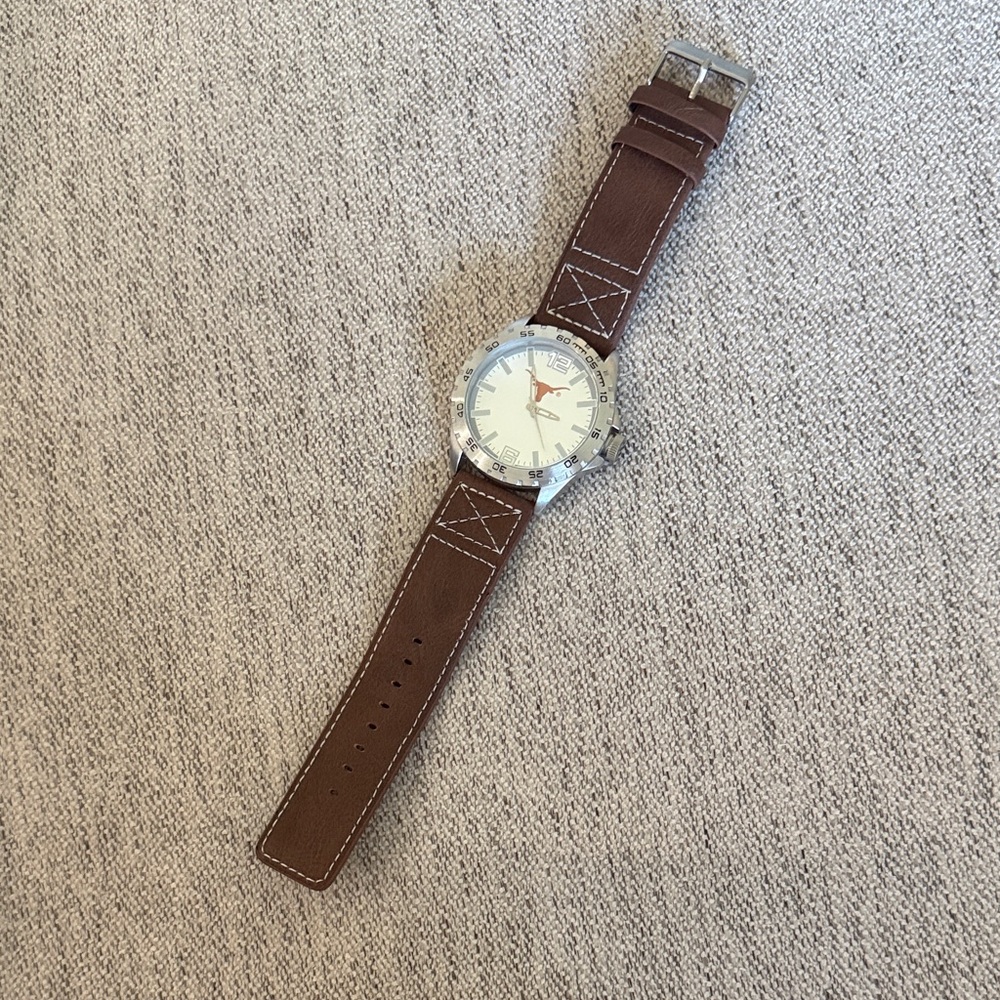 Texas longhorns BMD watch with brown leather strap NWOT